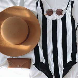 Striped One Piece Bathing Suit